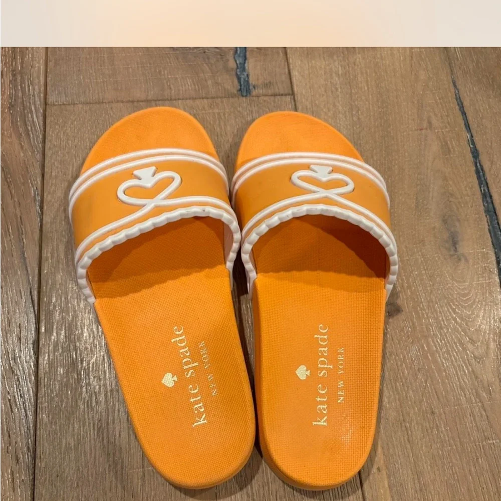 kate spade Orange and Cream Slide Sandals